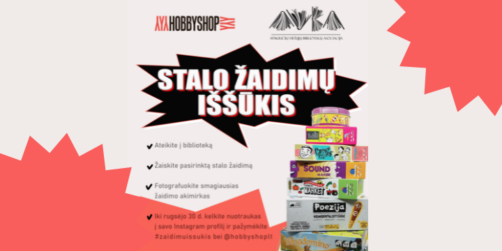 Kartu su „Vasara su knyga“ prasideda ir „HOBBYSHOP“ stalo žaidimų iššūkis!