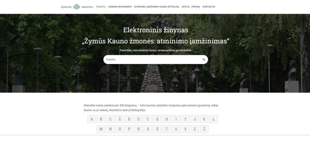 Straipsnių apie asmens gyvenimą, veiklą Kaune