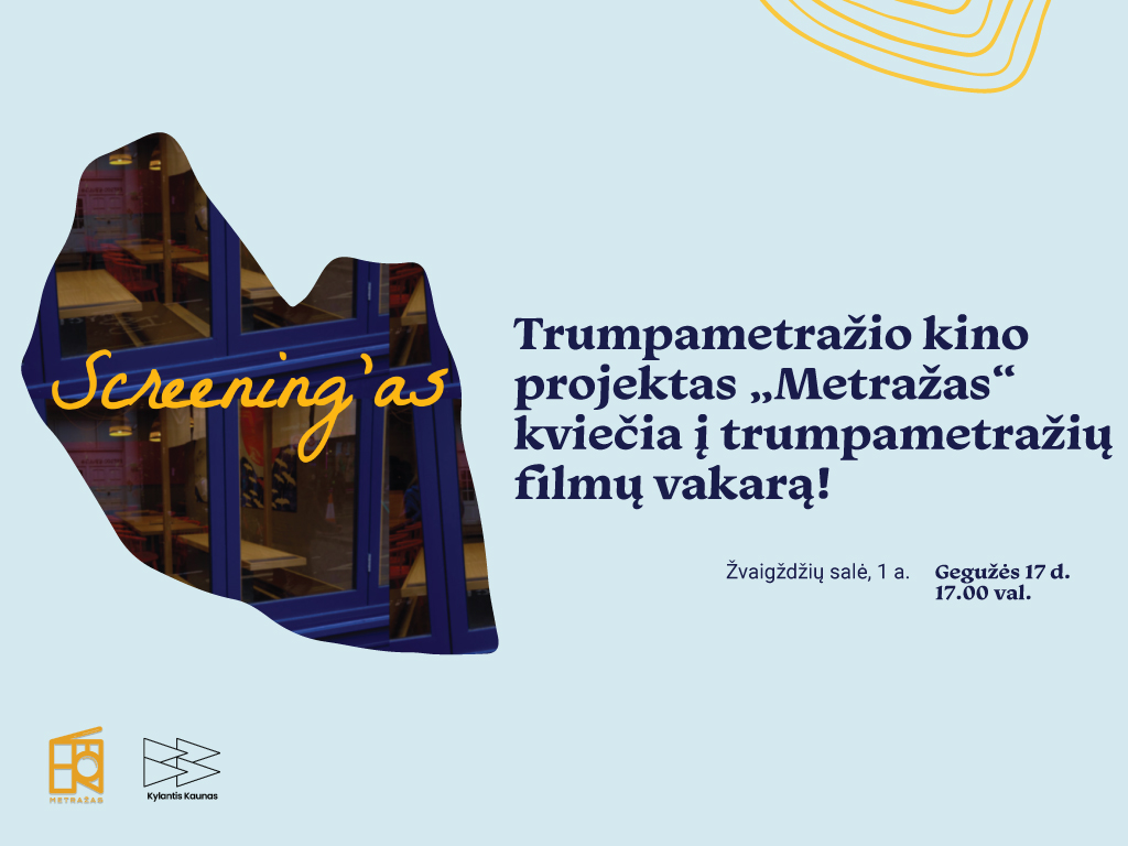 Ąžuolyno biblioteka gegužės 17 d. 17.00 val. visus, norinčius susipažinti su jaunaisiais trumpametražių filmų kūrėjais, kviečia į trumpo metro filmų peržiūrų vakarą (Žvaigždžių salėje, 1 a., Radastų g. 2).