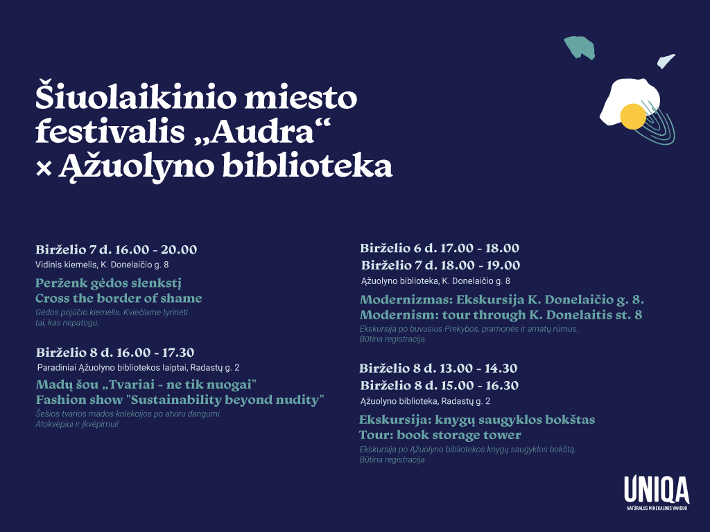 Ąžuolyno bibliotekoje vyks Audros festivalio renginiai