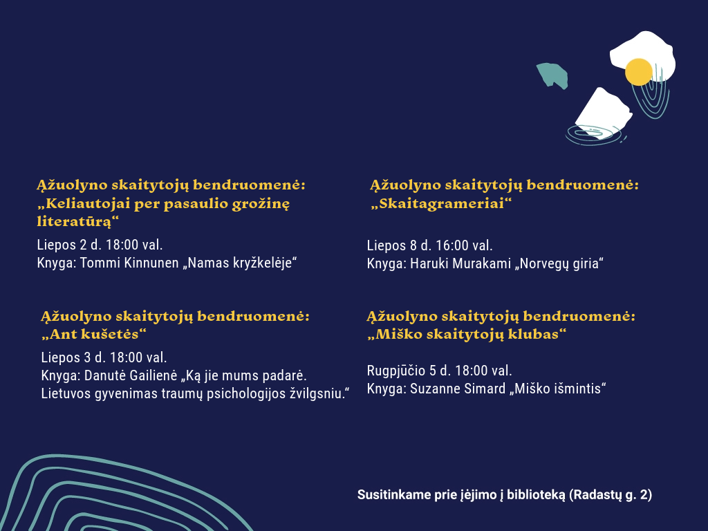Ąžuolyno skaitytojų klubų susitikimai