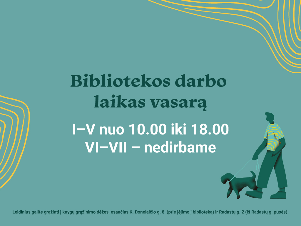 Bibliotekos darbo laikas vasarą