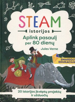 Katie Dicker „STEAM istorijos. Aplink pasaulį per 80 dienų. Jules Verne“