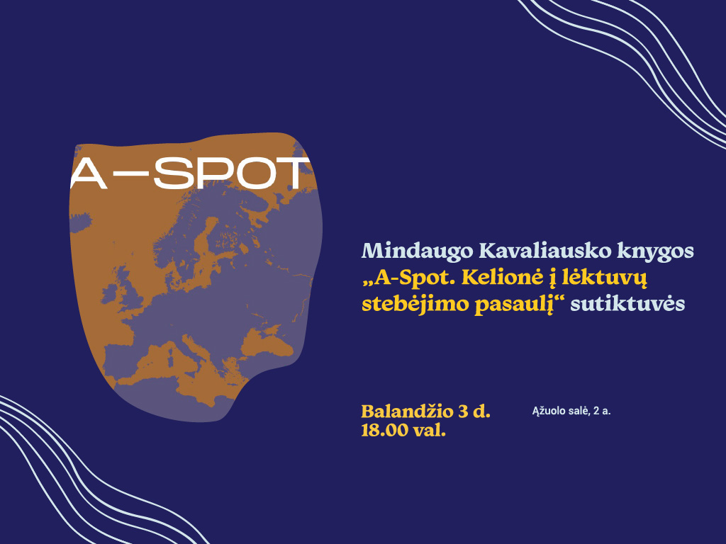 Balandžio 3 d. 18.00 val. Ąžuolyno bibliotekos Ąžuolo salėje (Radastų g. 2, 2 a.) vyks Mindaugo Kavaliausko patirtinės knygos „A-Spot. Kelionė į lėktuvų stebėjimo pasaulį“ pristatymas, kuriame turėsite galimybę ne tik pamatyti, bet ir užuosti šią knygą! Nuo 2015 metų fotomenininkas Mindaugas Kavaliauskas kuria ilgalaikio projekto „travel’AIR“ antrąją dalį – pasakojimą apie lėktuvų stebėjimą. „A-Spot: kelionė į lėktuvų stebėjimų pasaulį“ yra penktasis fotografo monografinis albumas, jis buvo rengtas 10 metų. Leidinys nekasdieniškas keliais aspektais. Po viršeliu telpa dvi knygos: viena – fotografijoms, kita – tekstams. Jas abi galima vartyti vienu metu – pasineriant į didelio formato fotografijas vienoje dalyje ir netrukdomai skaityti herojų istorijas kitoje. Be to, smalsuolių laukia trys fotoalbumo versijos: standartinė, su pasirašytu autoriniu atspaudu ir patirtinė – ją pagyvina specialiai sukurtų „A-Spot“ atmosferų kvepalų interpretacijos ir aviacinių kvapų deriniai. Pasak autoriaus, galima būtų pamanyti, kad „A-Spot“ tema yra lėkšta ir nišinė, tačiau knygoje pasakojama apie žmones, kurie žiūrėdami į lėktuvus ieško ne vien pramogų, tačiau ir ramybės, poilsio, terapijos, gydo ilgesį, nerimą ir ieško vilties. Tarp trisdešimt penkių dokumentuotų pasaulio oro uostų knygoje yra ir vienas iš Ukrainos. Taip knyga kviečia prisiminti nuo karo kenčiančius Ukrainos žmones, kurių svajonė – danguje matyti ne priešo raketas ar dronus, o keleivinius lainerius. Renginyje dalyvaus ir knygos autorius. Kviečiame dalyvauti ir susipažinti! Renginio metu bus fotografuojama ir / ar filmuojama, todėl jūs galite būti matomi renginio nuotraukose ar vaizdo įrašuose, kurie gali būti paskelbti įvairiose medijos priemonėse.