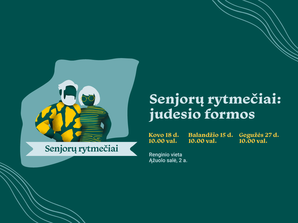 Ąžuolyno biblioteka kviečia senjorus į kūrybiškus judesio užsiėmimus „Judesio formos“. Turėsite galimybę ne tik aktyviai praleisti laiką, bet ir per kūno judesius atrasti naujų saviraiškos būdų. Šokį, kūrybinį judesį ir šiuolaikinio cirko veiklas jungiančias pamokas ves patyrę mokytojai, kurie padės lavinti kūno koordinaciją, lankstumą ir kūrybiškumą, o svarbiausia – džiaugtis procesu ir kūrybine laisve.