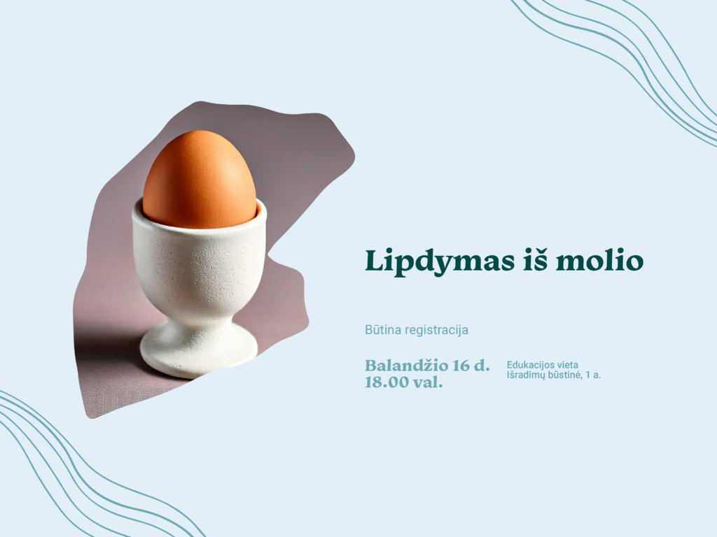 Kviečiame į keramikos edukaciją ir suaugusiuosius, ir vaikus! Ąžuolyno bibliotekos Išradimų būstinėje (Radastų g. 2, 1 a.) balandžio 16 d. 18.00 val. lauksime visų, norinčių patirti keramikos džiaugsmą ir atsipalaiduoti po dienos darbų. Lipdymas iš molio ramina, o išlaisvintas kūrybiškumas suteikia gyvybingumo ir džiugaus patyrimo. Pažinsite įvairias molio lipdymo, dekoravimo technikas ir jas patys išbandysite kurdami unikalų keramikos gaminį. Kadangi artėja Velykos, kviesime nusilipdyti kiškį ar indelį velykiniam kiaušiniui. Kūrybinio proceso metu jus lydės Renata Šostakaitė, „REŠO molio“ įkūrėja. Dalyvių skaičius ribotas, todėl būtina registracija. Svarbu: vietoje darbai nebus išdegami – jei norėsite tai padaryti, galėsite susitarti su keramike. Renginio metu bus fotografuojama ir / ar filmuojama, todėl informuojame, kad jūs galite būti matomi renginio nuotraukose ar vaizdo įrašuose, kurie gali būti paskelbti įvairiose medijos priemonėse.