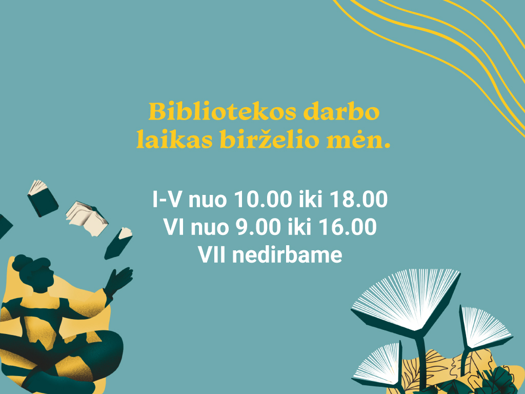 Bibliotekos darbo laikas vasarą