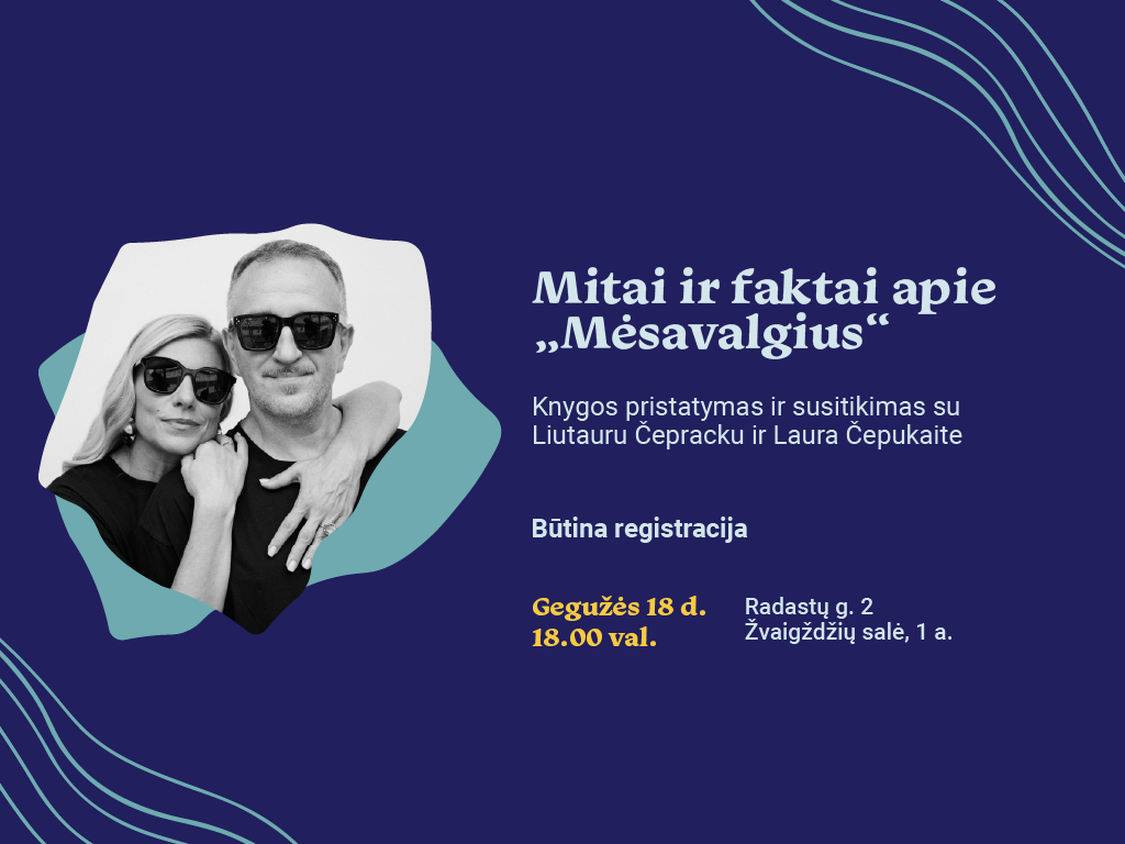 Gegužės 18 d. 18.00 val. Ąžuolyno bibliotekoje laukia susitikimas su virtuvės šefu Liutauru Čepracku ir socialinių mokslų daktare Laura Čepukaite. Kviečiame atvykti į Žvaigždžių salę (Radastų g. 2, 1 a.), kur diskutuosime apie mėsavalgių mitybą ir jos teikiamą naudą žmogaus sveikatai.